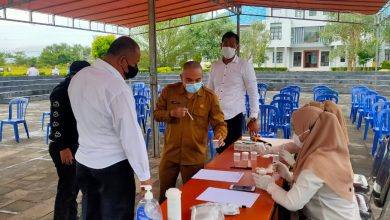 Seluruh Pegawai BKPP Kutim Mengikuti Tes Urin Dadakan Yang Digelar Oleh Sat Narkoba Polres Kutim Dan BNK Kutim