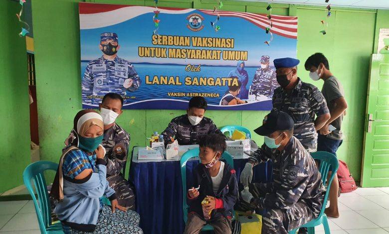 Masyarakat Sangatta Selatan Antusias Dengan Kehadiran Vaksinasi Garapan Lanal Sangatta