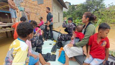 Banjir Kutim, Lanal Sangatta Terjun Evakuasi Warga