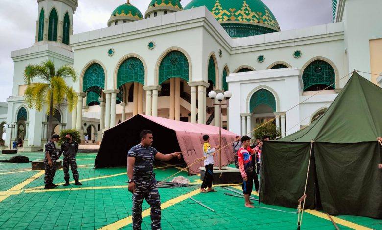 Lanal Sangatta Dirikan Tenda Pengungsian