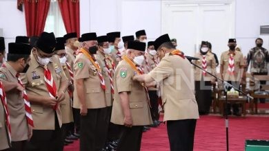 Buwas Lantik Isran Noor Jadi Ketua Mabida Pramuka Kaltim